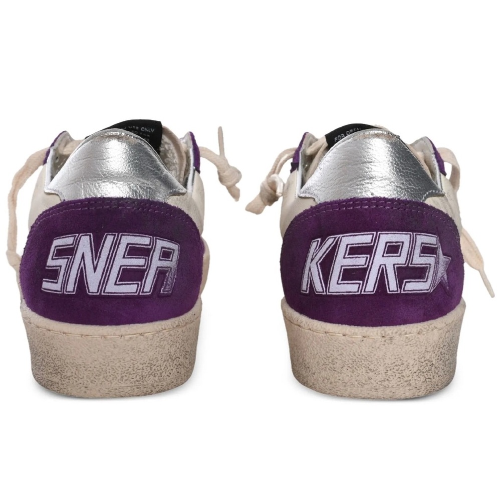 Golden Goose Ball Star Sneakers White, purple glitter NIB - Picture 6 of 8